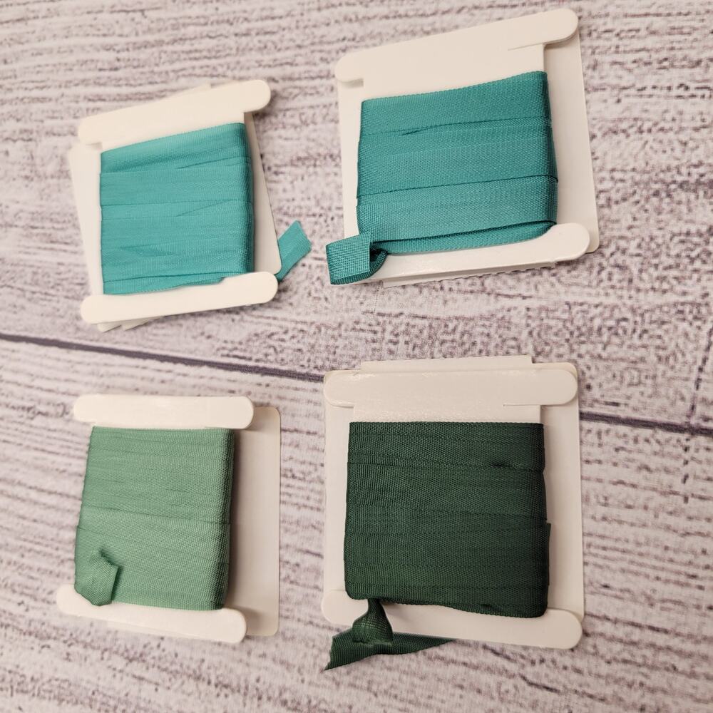 Mokuba Embroidery Sylk Ribbon - 7mm - 8 Packs Shades of Green - 3 yds each - Picture 5 of 10